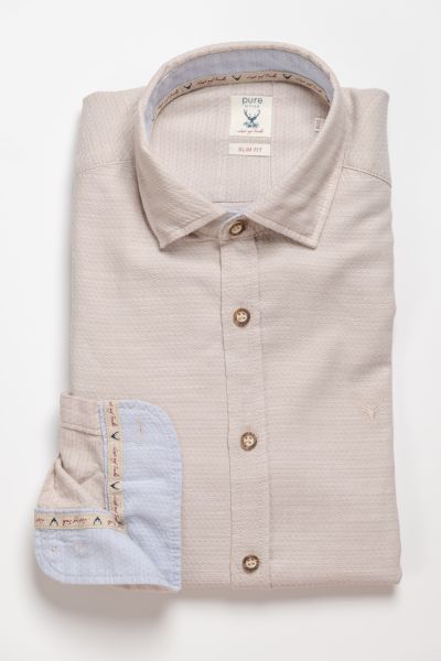 Hemd Lukas slim fit, beige