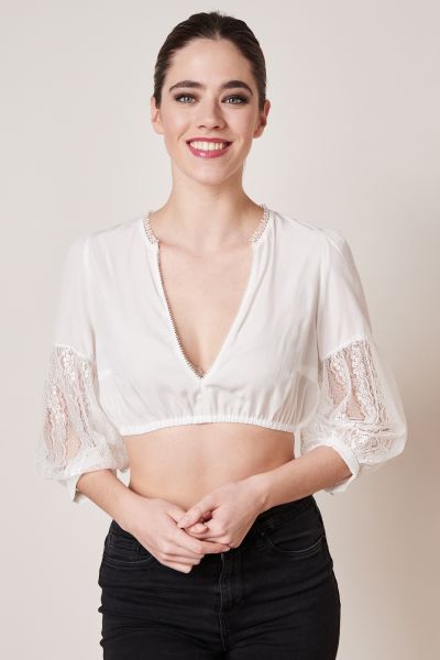 Dirndlbluse Mona, weiß