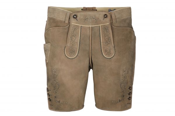 Lederhose Leo, sand/oliv