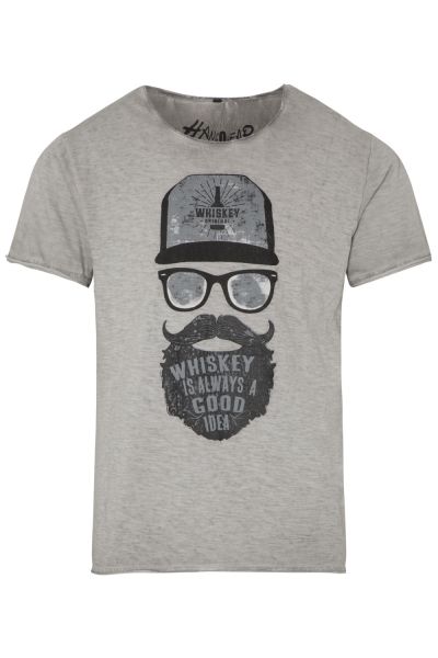 T-Shirt Whisky Hipster, grau