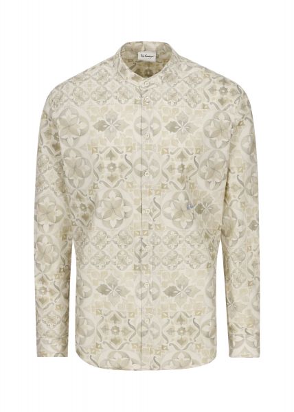 Hemd Lubernet, khaki-weiß