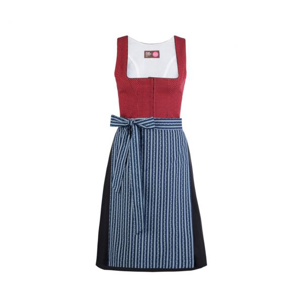 Almleben Damen Pinzgauer Dirndl 60cm rot-blau